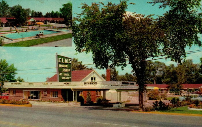 America Inn (Elms Motor Lodge) - Vintage Postcard